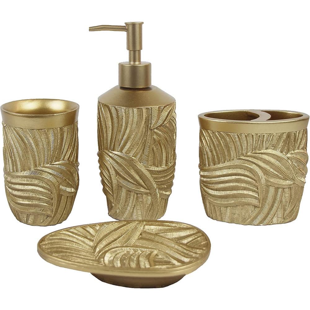 Dyiom Bathroom Accessories Set 4 -Pieces Resin Gift Set Apartment Necessities