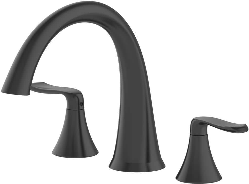 JACUZZI Piccolo 2-Handle Deck Mount Roman Tub Faucet in Matte Black