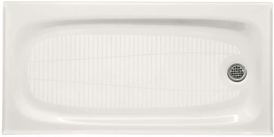 KOHLER Salient 60 in. x 30 in. Cast Iron Single Threshold Shower Base with Right-Hand Drain in White