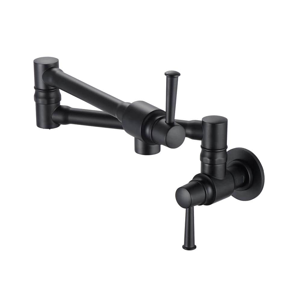 Miscool Tabitha Wall Mount Pot Filler with Two Handle in Oil Rubbed Bronze