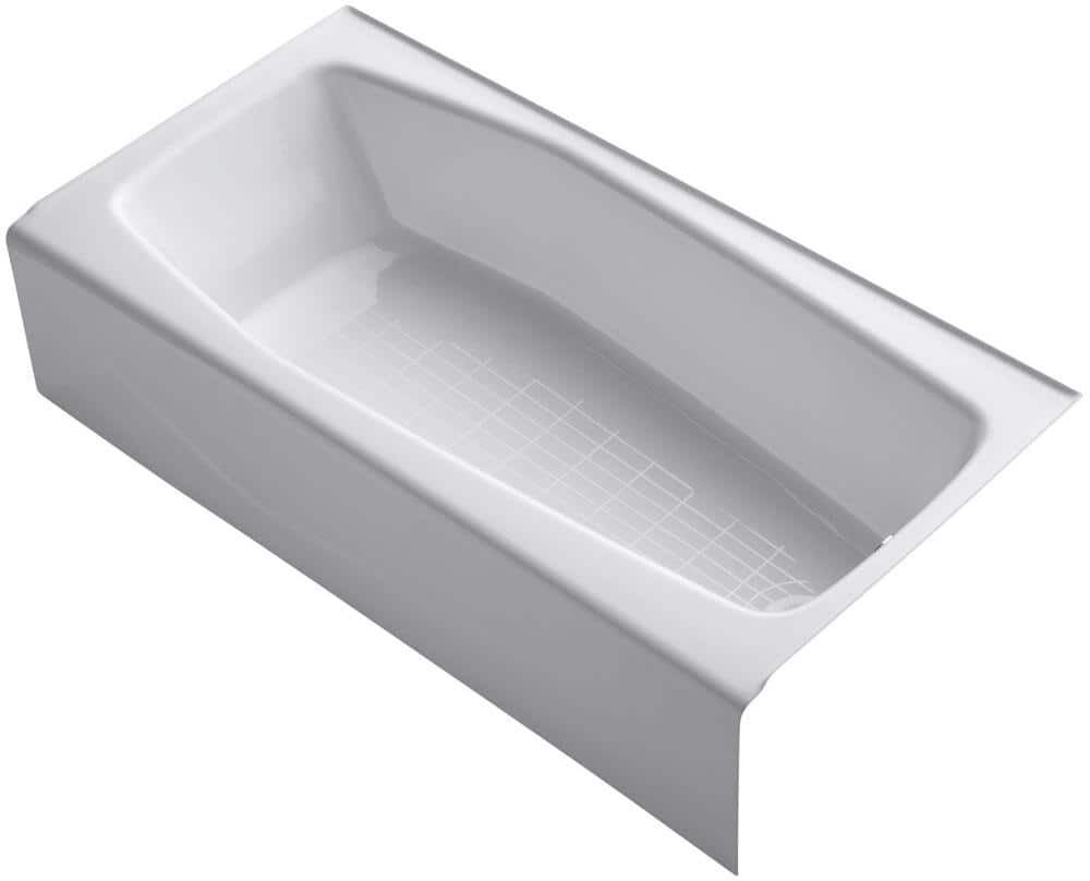 KOHLER Villager 60 in. x 30.25 in. Soaking Bathtub with Right-Hand Drain in White