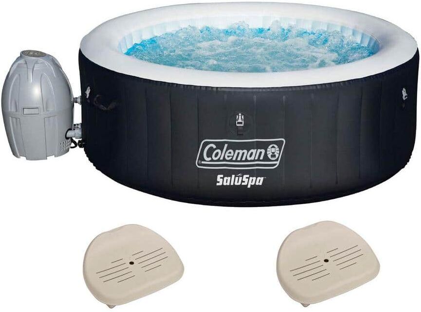 Bestway Coleman SaluSpa 4-Person Inflatable Outdoor Spa Hot Tub 2-Slip Resistant Seats