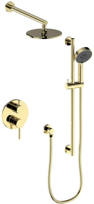 ZLINE Kitchen and Bath El Dorado 2-Spray Patterns with 2 GPM 7.9" Wall Mount Dual Shower Heads System in Polished Gold (ELD-SHS-PG)