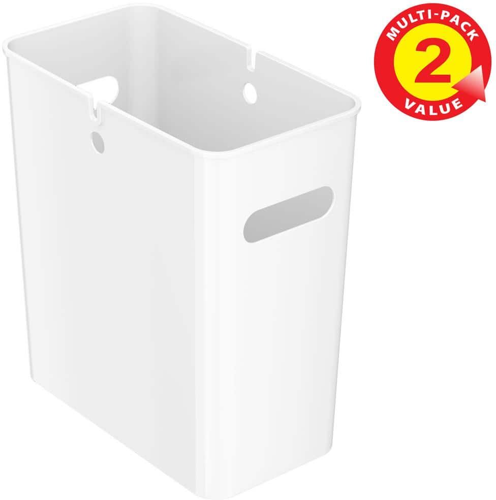 iTouchless 4.2 Gal. Wastebasket 2-Pack, 16 L Plastic Trash Can Garbage Bin Storage Container for Home Office Bathroom Kitchen White