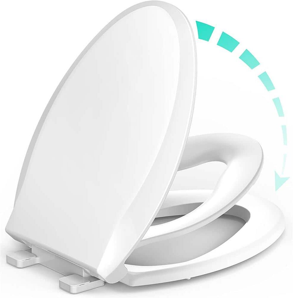 ELLO&ALLO Slow Close Children's Elongated Closed Front Toilet Seat in White