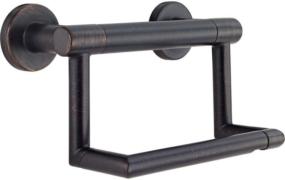 Delta Decor Assist Contemporary Toilet Paper Holder with Assist Bar in Venetian Bronze