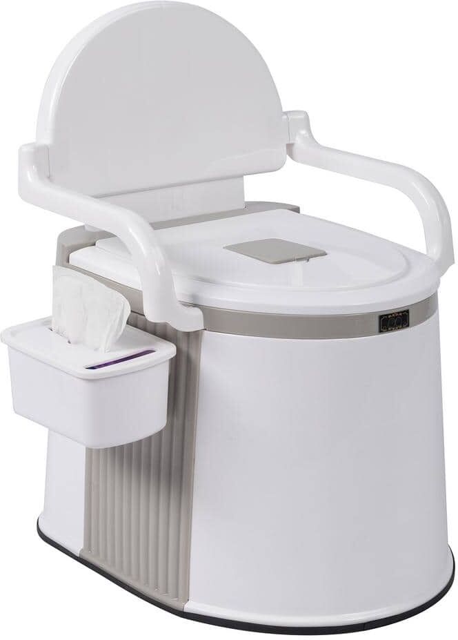 Winado 26 in. Portable Toilet for Outdoor Activities, Non- Electric, Waterless Toilet, White