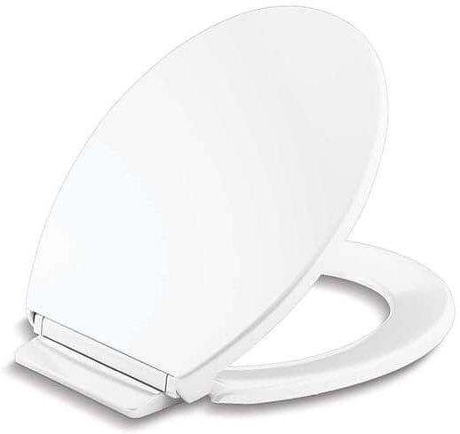 KOHLER Round Grip Tight Bumpers, Soft Close Front Toilet Seat in White