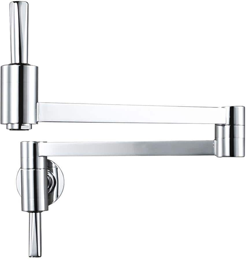 ARCORA Commercial Wall Mounted Pot Filler Faucet with Lever Handle in Chrome