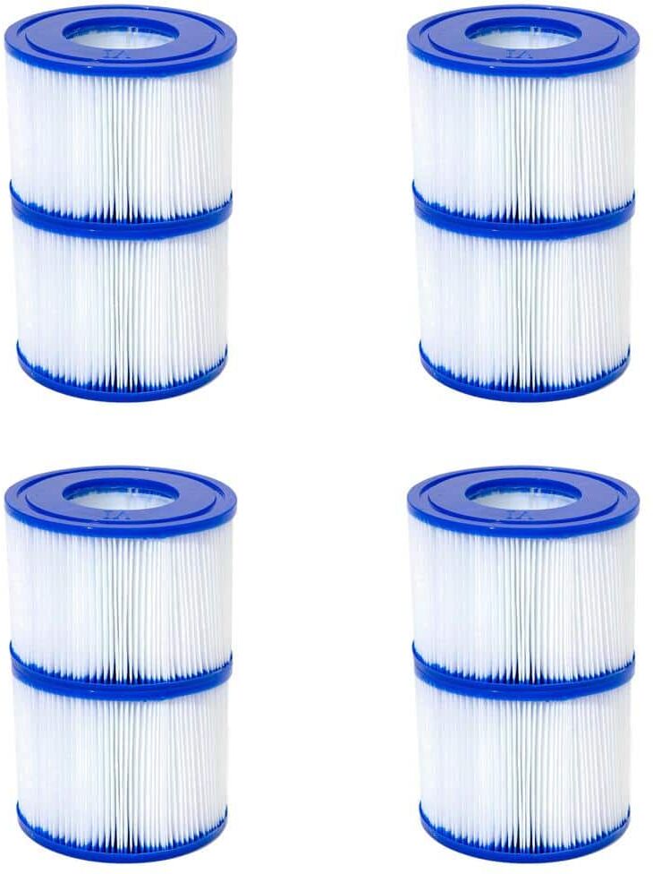 Bestway Salu Spa Type VI Inflatable Hot Tub Replacement Filter Cartridge, Plastic (4-Pack)