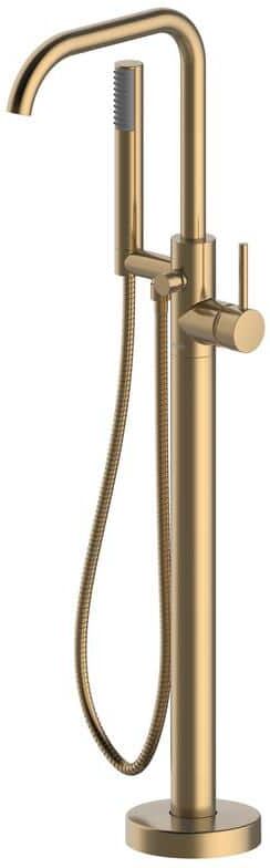 JACUZZI Contento Single-Handle Freestanding Tub Filler in Brushed Bronze