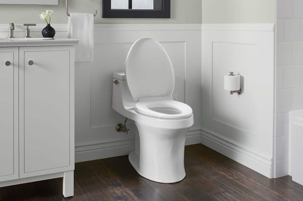 KOHLER PureWarmth Elongated Closed Front Toilet Seat in White