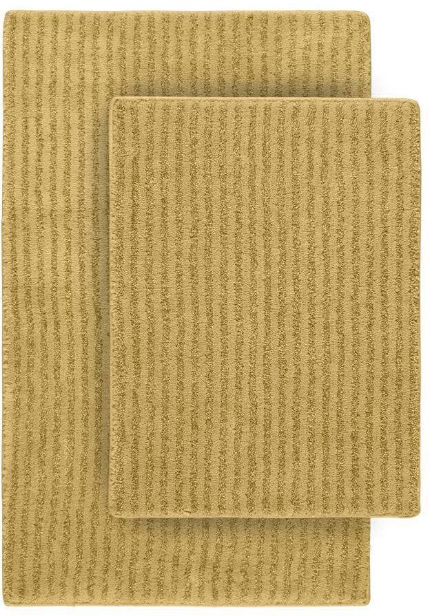 Garland Rug Sheridan Linen 21 in. x 34 in. Washable Bathroom 2-Piece Rug Set