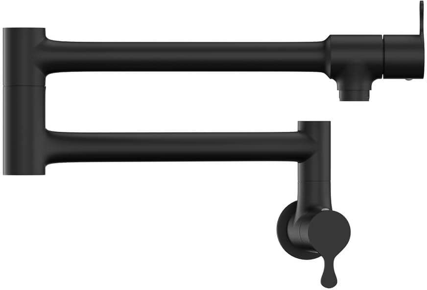 Aosspy Modern 20 in. Wall Mounted Pot Filler in Matte Black