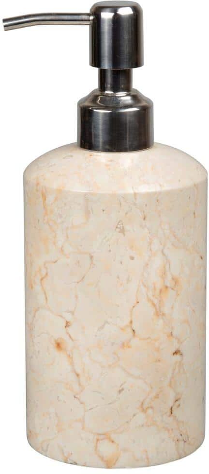 Creative Labs Natural Champagne Marble SPA Collection Liquid Soap, Lotion Dispenser for Bathroom or Kitchen Counter Top Organizer