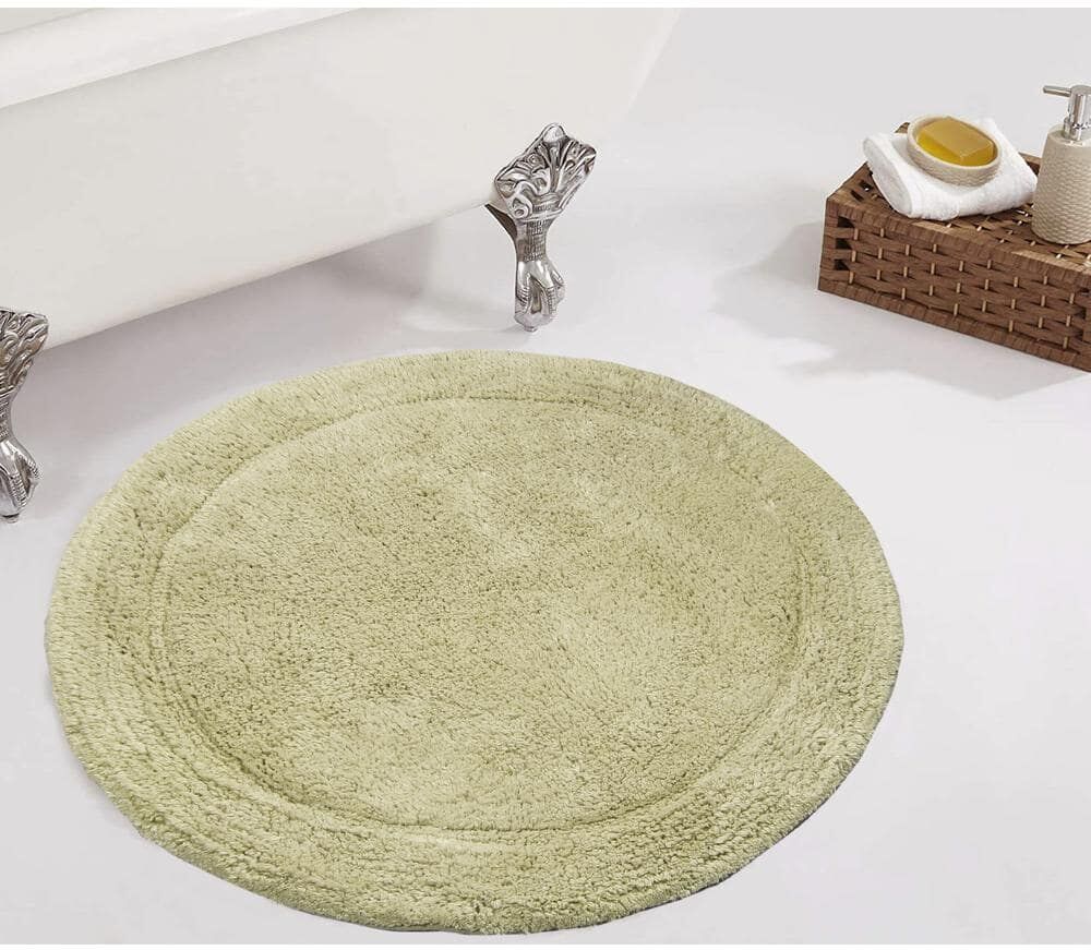 HOME WEAVERS INC Waterford Collection 100% Cotton Tufted Bath Rug, Machine Wash, 30 in. Round, Green