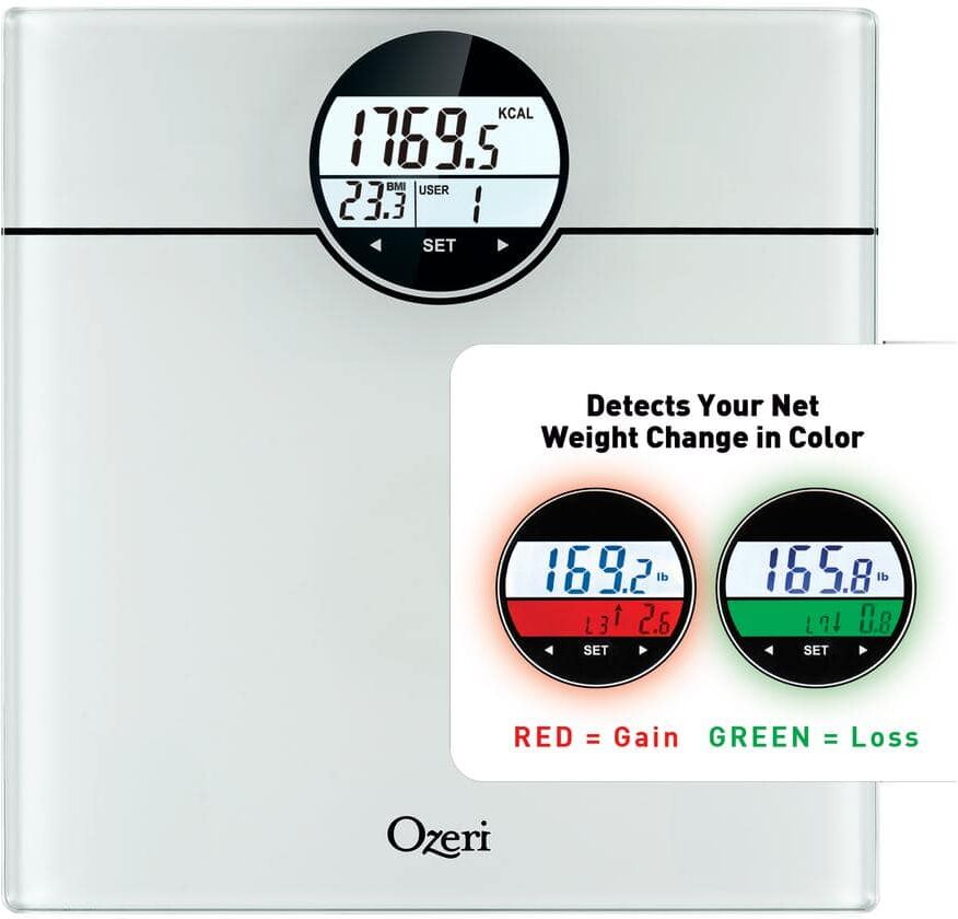 Ozeri WeightMaster (440 lbs / 200 kg) Bath Scale with BMI, BMR and 50 gram Weight Change Detection