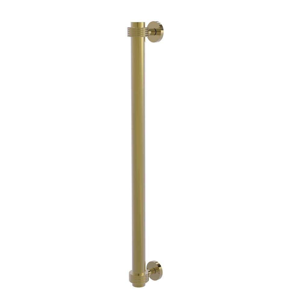 Allied 18 in. Center-to-Center Refrigerator Pull with Groovy Aents in Unlacquered Brass