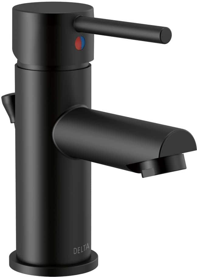 Delta Modern Project-Pack Single Hole Single-Handle Bathroom Faucet in Matte Black