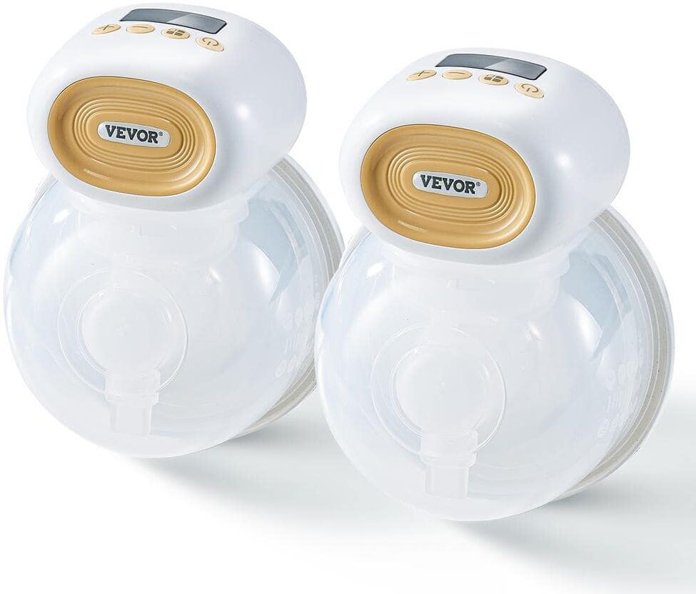 VEVOR Electric Breast Pump Wearable Breastfeeding Pump 4 Mode, 12 Levels 300mmHg Strong Suction, Ultra-Quiet with LED Display