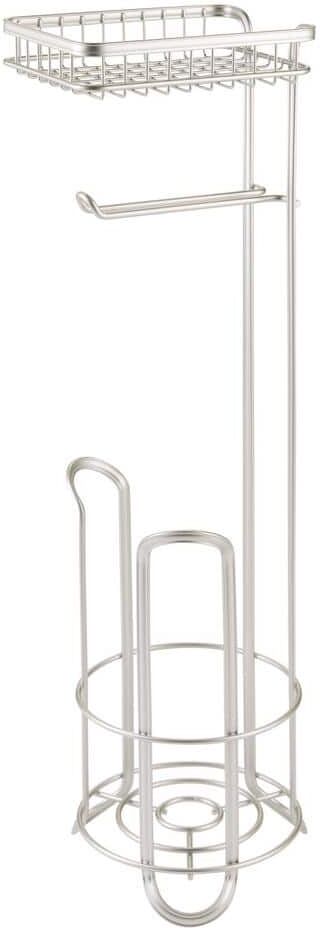 IDESIGN York Lyra Roll Stand Plus with Shelf in Satin