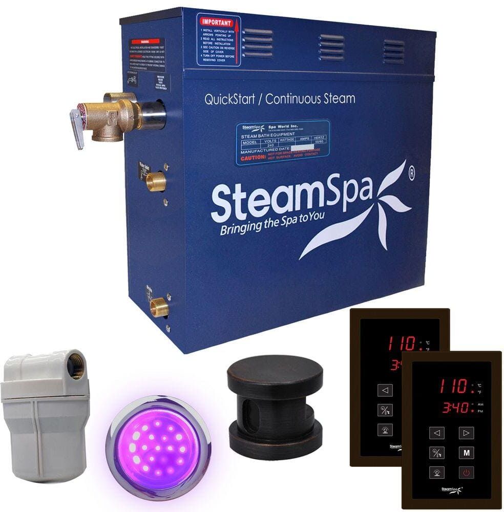 SteamSpa Royal 6kW QuickStart Steam Bath Generator Package in Polished Oil Rubbed Bronze