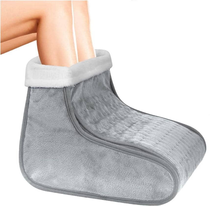 Aoibox Electric Heating Foot Warmer 4-Time Setting and 6 Temperature Setting, Washable, Gray