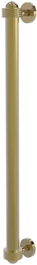 Allied 18 in. Center-to-Center Refrigerator Pull with Groovy Aents in Unlacquered Brass