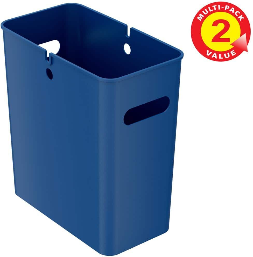 iTouchless 4.2 Gal. Wastebasket 2-Pack, 16 L Plastic Trash Can Garbage Bin Storage Container for Home Office Bathroom Kitchen Blue