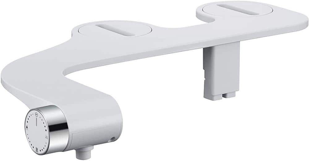 ELLO&ALLO Comfort Non-Electric Bidet Toilet Seat Attachment with Nozzle Adjuster in White