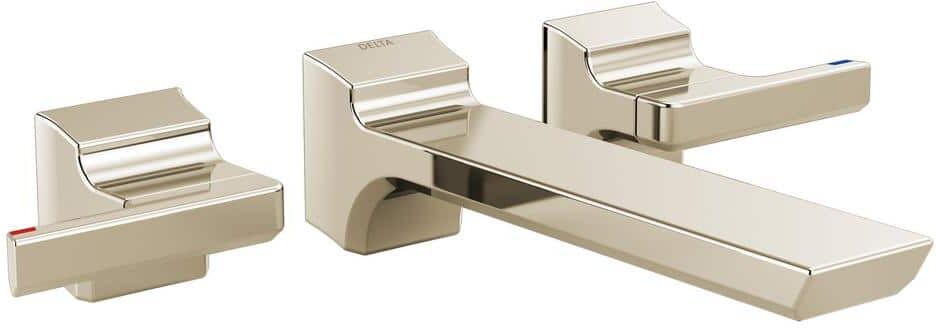 Delta Pivotal 2-Handle Wall-Mount Bathroom Faucet Trim Kit in Lumicoat Polished Nickel (Valve Not Included)