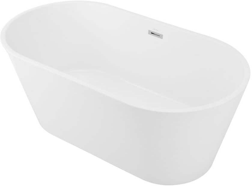 Swiss Madison Claire 60 in. Ceramic Flatbottom Freestanding Bathtub in White