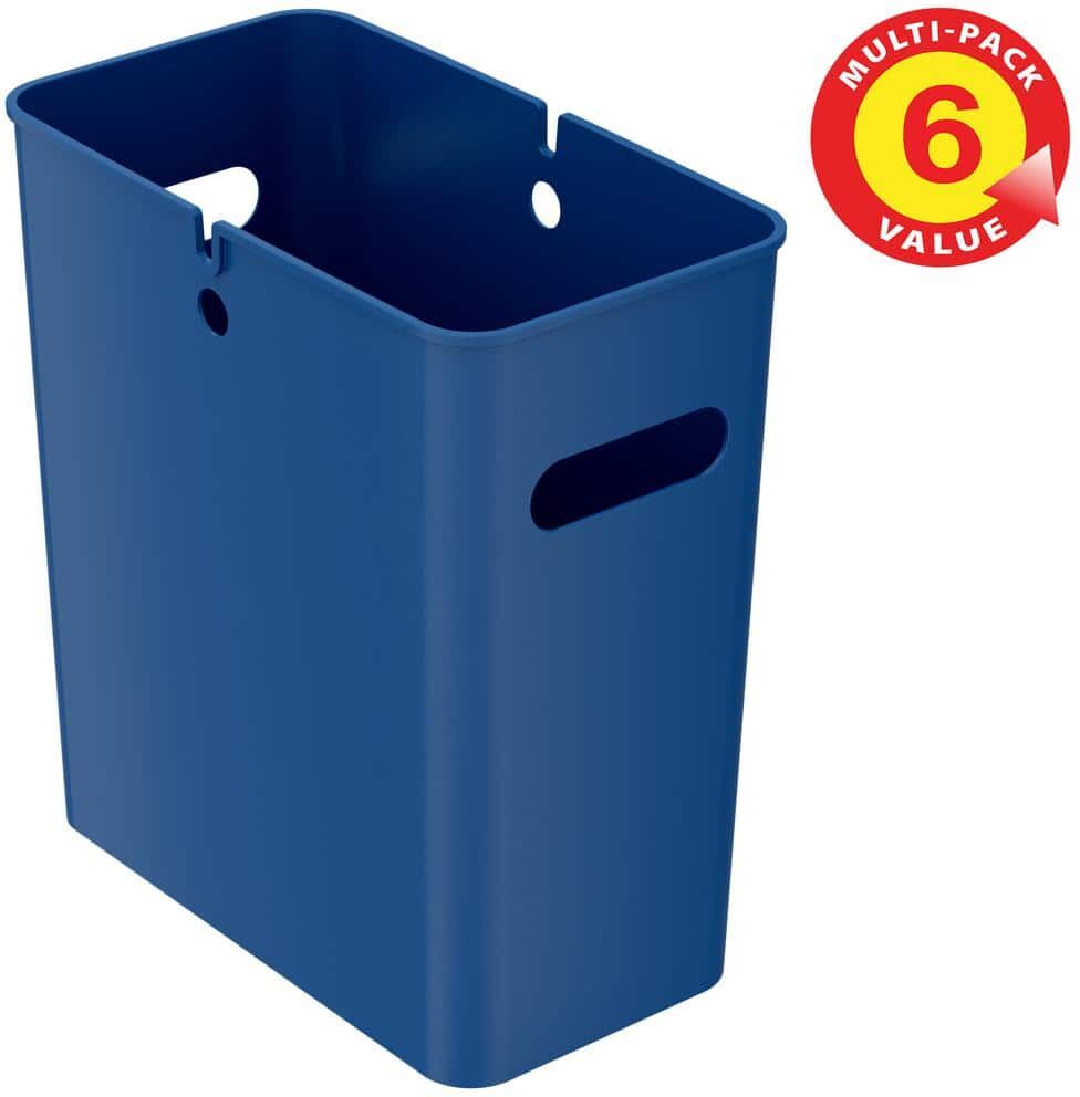 iTouchless 4.2 Gal. Wastebasket 6-Pack, 16L Plastic Trash Can Garbage Bin Storage Container for Home Office Bathroom Kitchen Blue