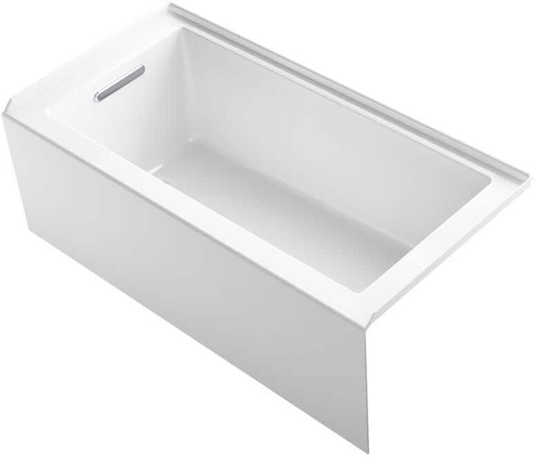 KOHLER Underscore 60 in. x 30 in. Soaking Bathtub with Left-Hand Drain in White