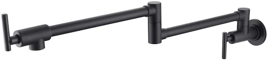 Tahanbath Wall Mounted Pot Filler with Lever Handle in Matte Black