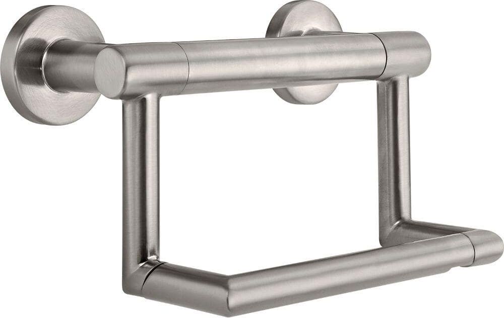 Delta Decor Assist Contemporary Toilet Paper Holder with Assist Bar in Stainless