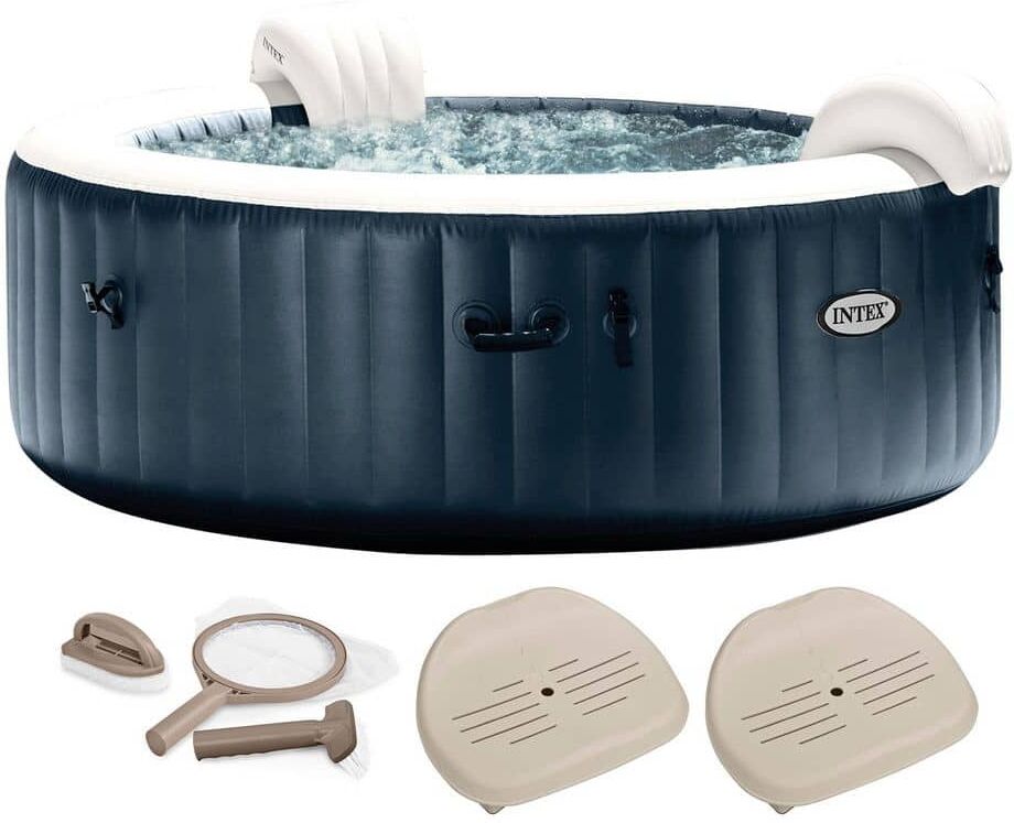 Intex PureSpa Plus 6-Person Portable Inflatable Hot Tub with Accessory Kit and 2 Seat Spas