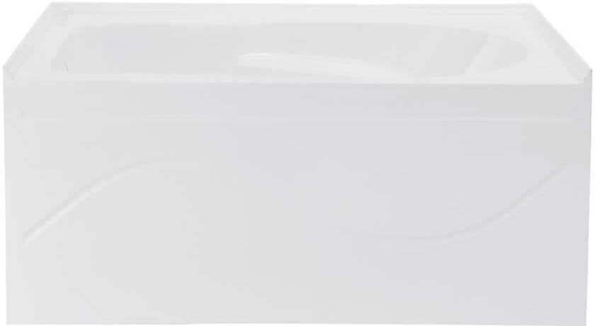 Swiss Madison Ivy 54 in. x 30 in. Soaking Bathtub with Apron Left Hand Drain in White