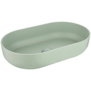 HBEZON Proteus 24 in . Oval Bathroom Vessel Sink in Green Acrylic