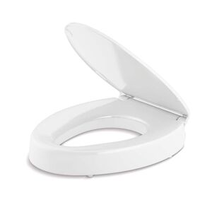 KOHLER Hyten Elevated Quiet-Close Elongated Toilet Seat in White