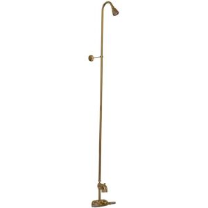 Pegasus 2-Handle Claw Foot Tub Faucet without Hand Shower with Riser and Plastic Showerhead in Polished Brass