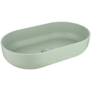 HBEZON Proteus 24 in . Oval Bathroom Vessel Sink in White Acrylic