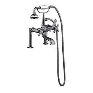 Pegasus 3-Handle Rim-Mounted Claw Foot Tub Faucet with Elephant Spout and Hand Shower in Polished Chrome