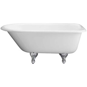 Pegasus 4.5 ft. Cast Iron Ball and Claw Feet Roll Top Tub in White