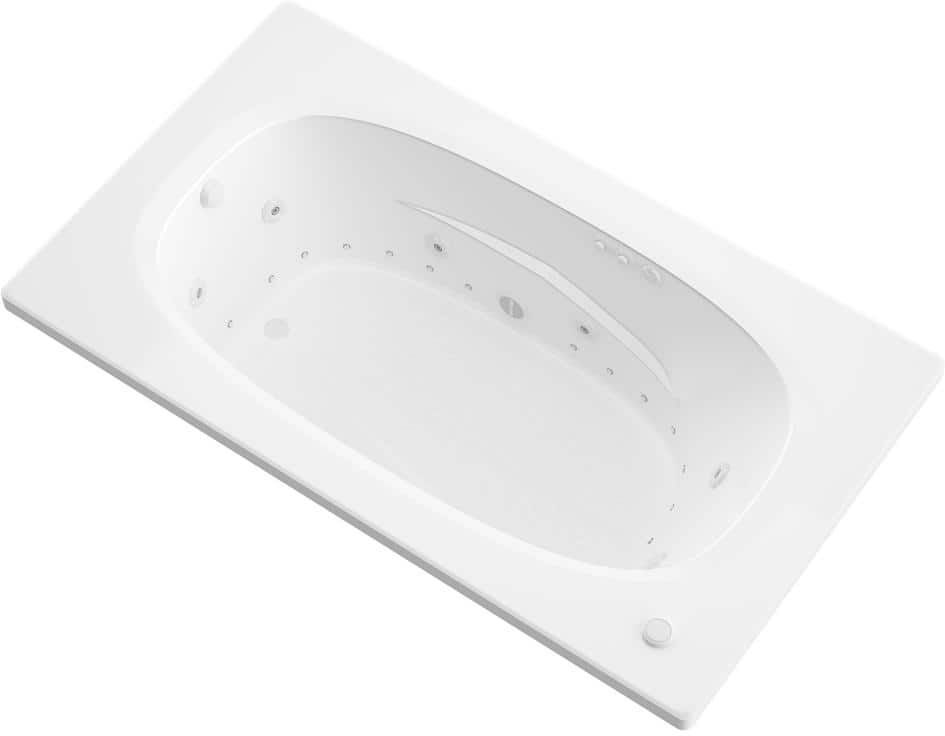 Universal Tubs Tiger's Eye 6 ft. Rectangular Drop-in Whirlpool and Air Bath Tub in White