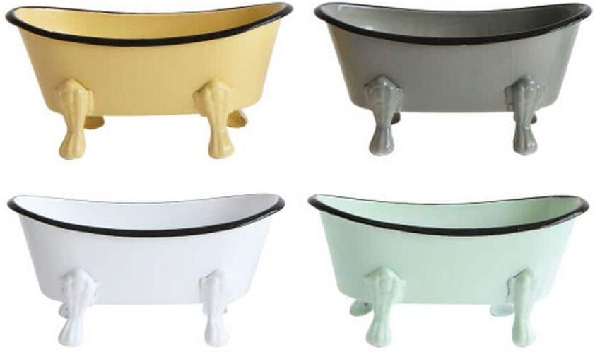 Storied Home Freestanding Metal Bathtub Soap Dishes in Multicolor 4-Pack