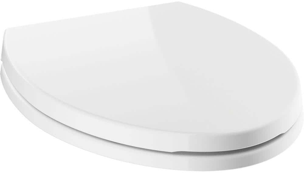 Delta Morgan Elongated Closed Front Toilet Seat with NoSlip Bumpers in White