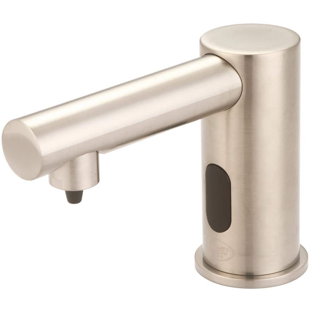 Central Brass Single Hole Faucet Deck Mount Electronic Sensor Utility Faucet Soap Dispenser Brushed Nickel