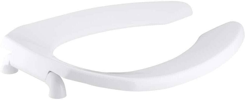 KOHLER Lustra Elongated Toilet Seat with Open-Front and Check Hinge in White