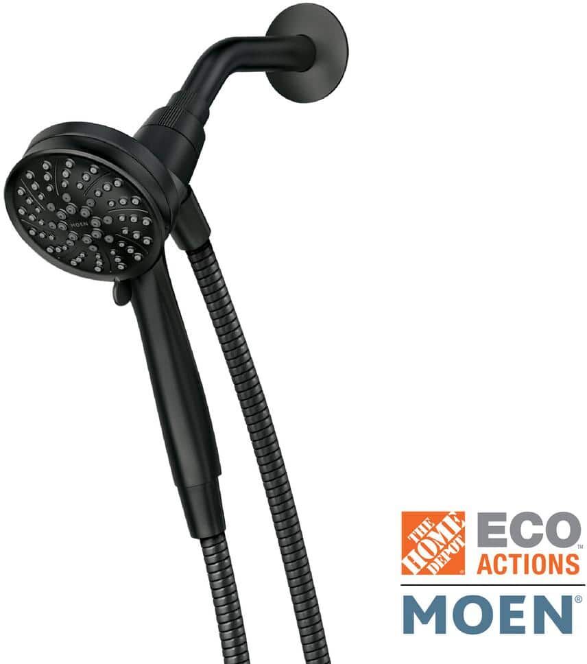 MOEN Attract with Magnetix 6-Spray Single Wall Mount 3.75 in. Handheld Adjustable Shower Head 1.75 GPM in Matte Black